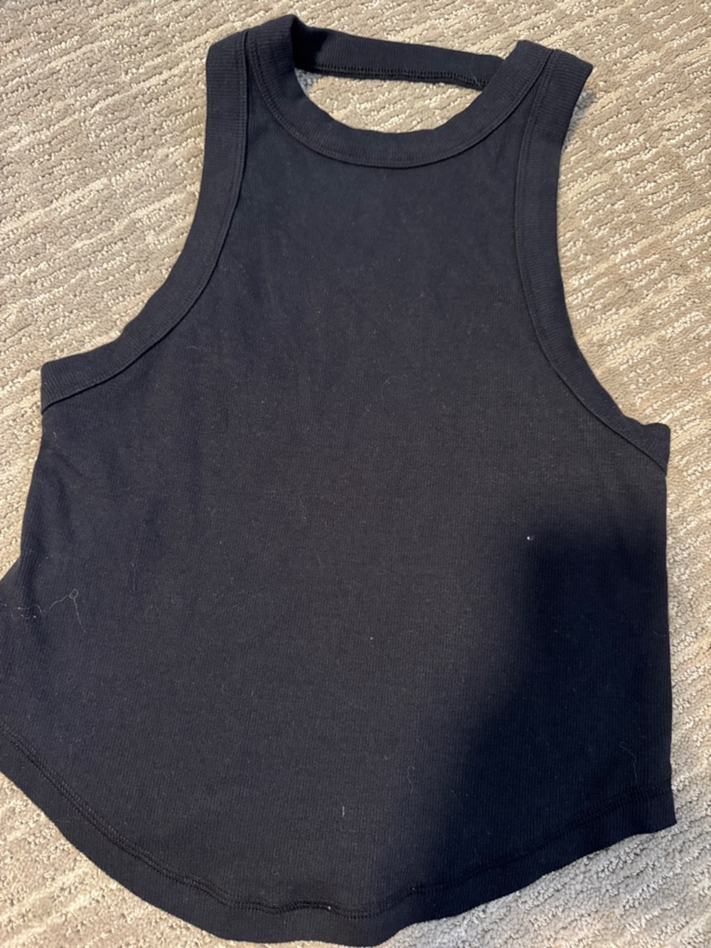 Free People Black Ribbed Cropped Tank